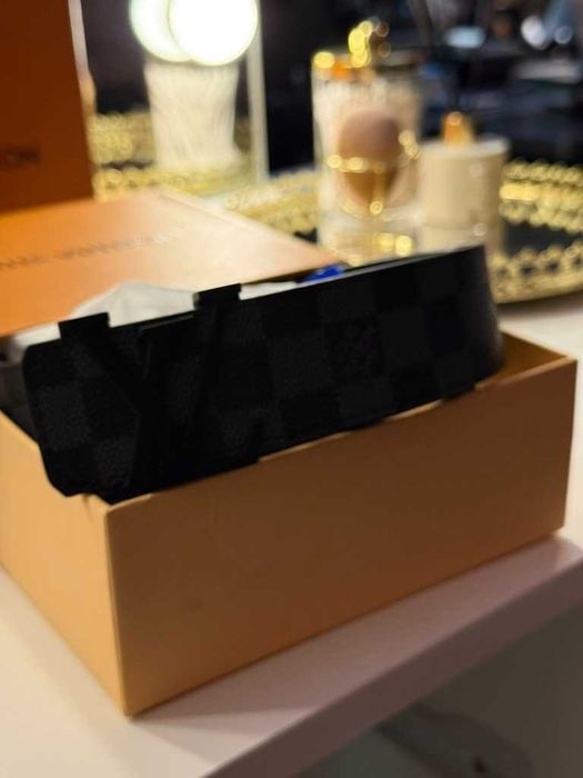 LV Initiales Belt Damier Graphite Matte Black 90-110