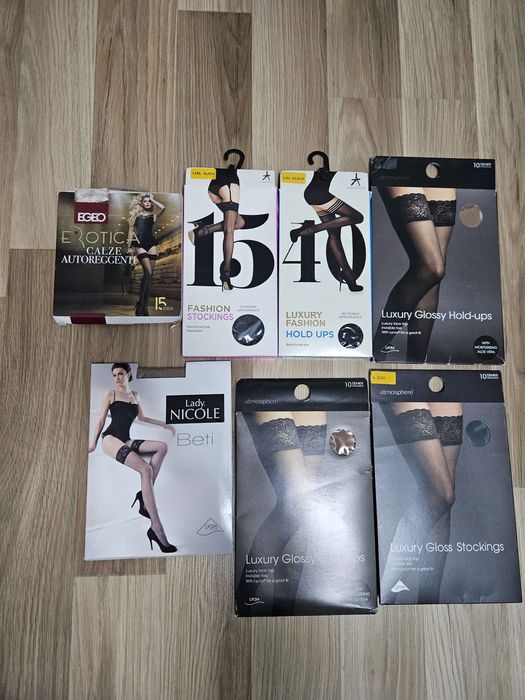 Zestaw: pończochy samonośne i do pasa