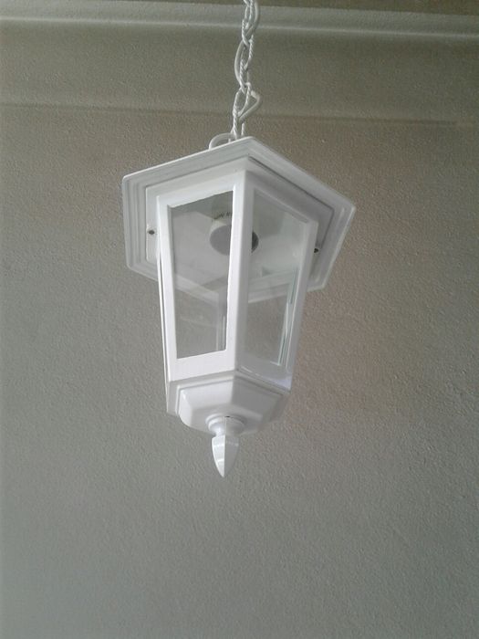 Lanterna candeeiro exterior jardim branco