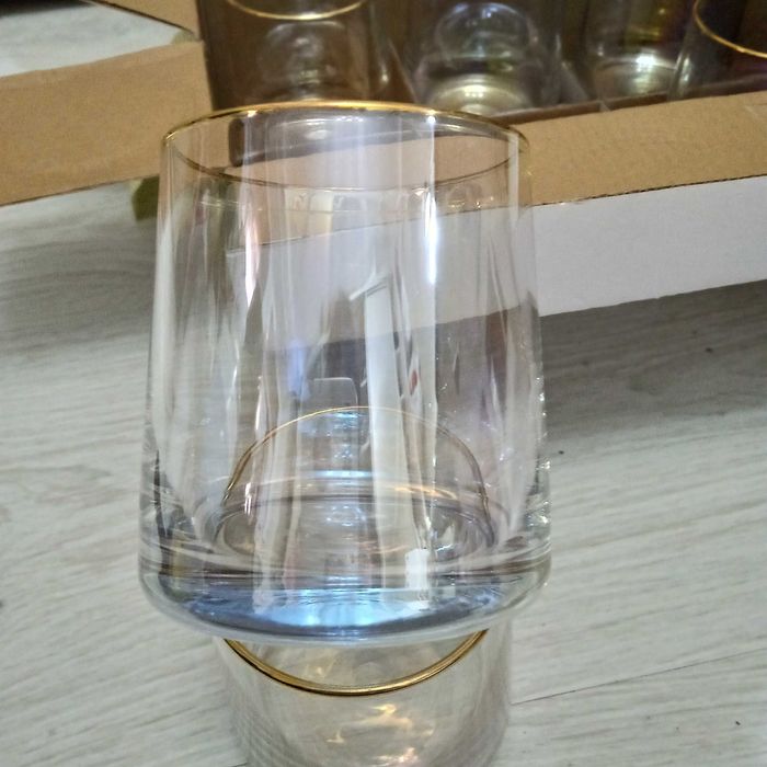 Набір склянок 6шт з золотою кайомкою