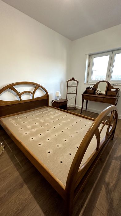 Cama de casal em madeira maciça 200x130 + opção de colchão