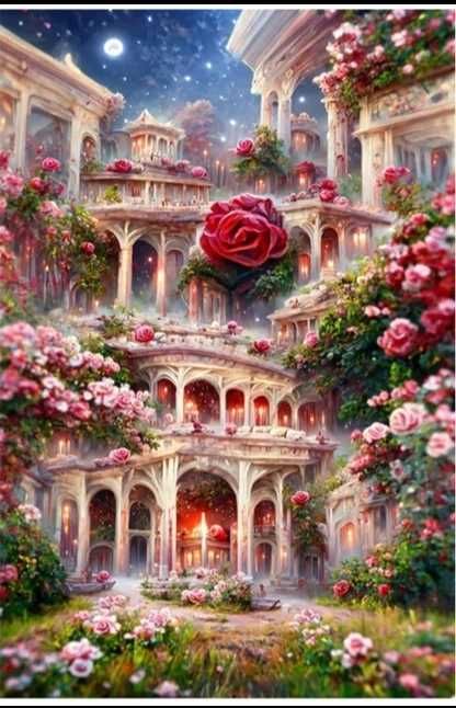 Набор для алмазной вышивки Замок волшебный лес Фентези премиум класс