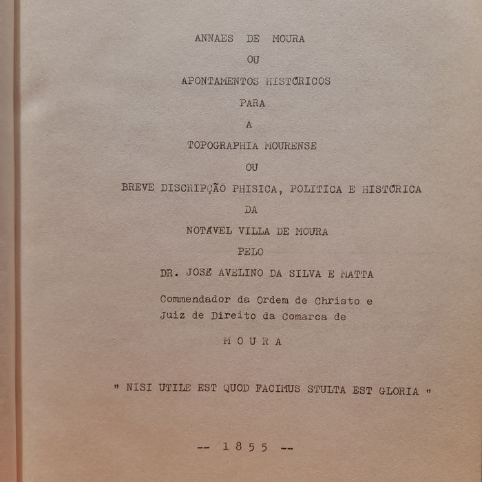 Anais de Moura 1855.