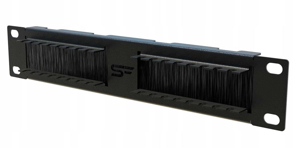 Przepust Kablowy RACK 10" 1U ze Szczotką i Mini Organizerem Stalflex