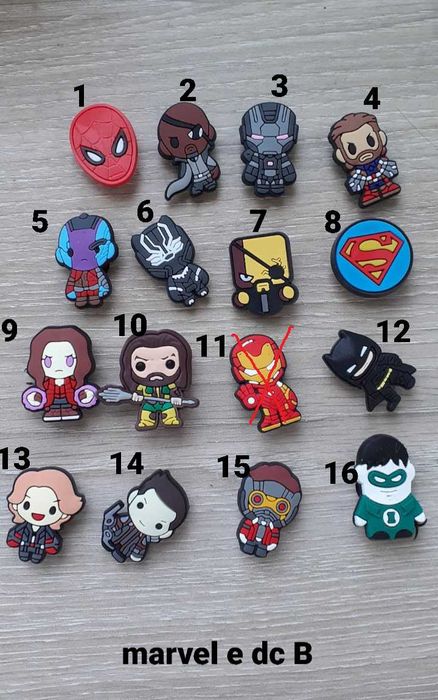 Pins e Croc badges,  pins, imãs - marvel, dc, sanrio acessórios