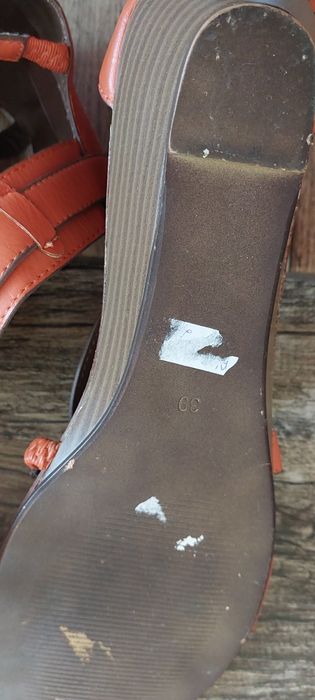 Sandalki sandały 39 40 pomarańczowe buty na koturnie
