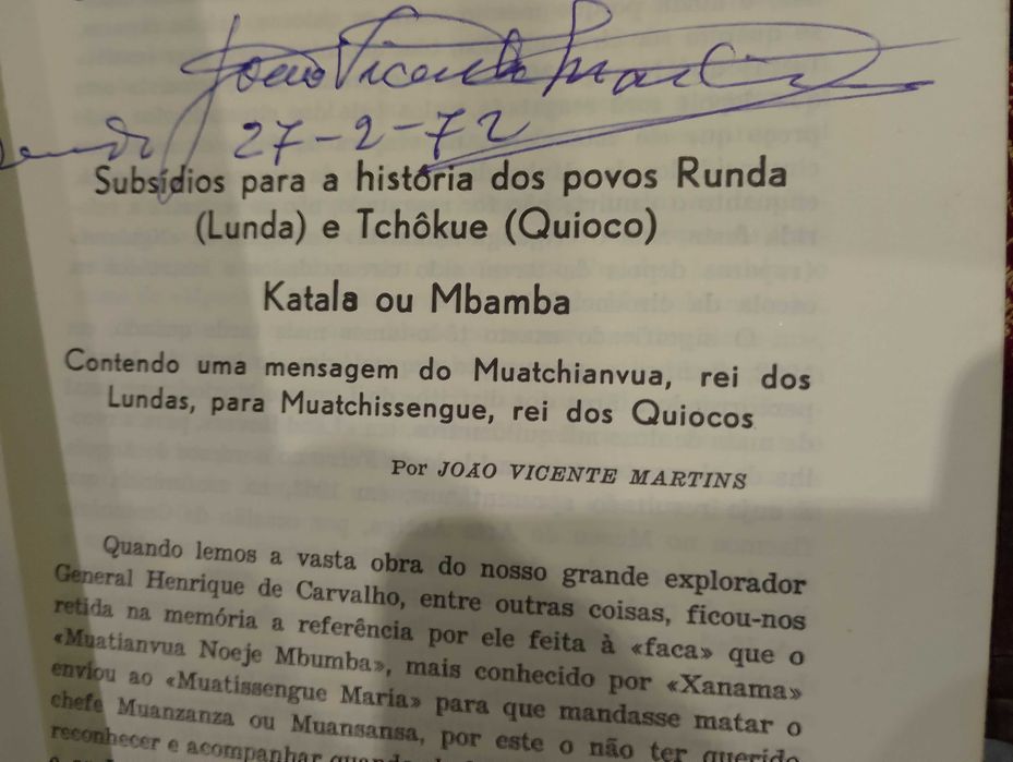 Subsídios para a História dos Povos Runda (Luanda) e Tchôkue (Quioco) Katala ou Mbamba