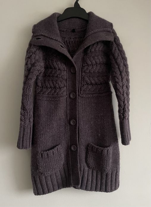 Benetton welniany rozpinany sweter kardigan 122/128