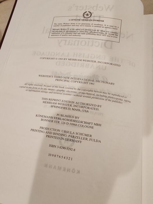 Dicionário inglês  - Webster's Third New International Dictionary