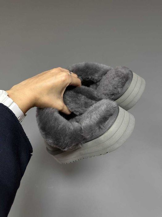 Уггі UGG Disquette Platform Slippers Grey premium угги осінні/зимові