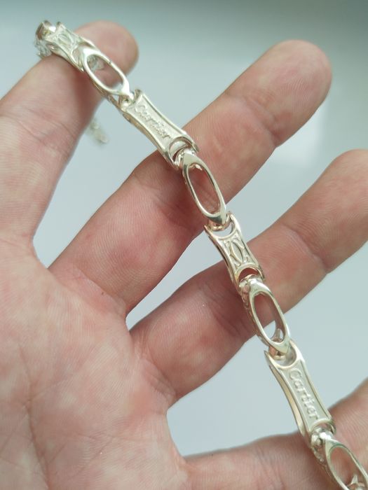 Срібний браслет 30г Cartier чоловічий мужской серебряный браслет 925°