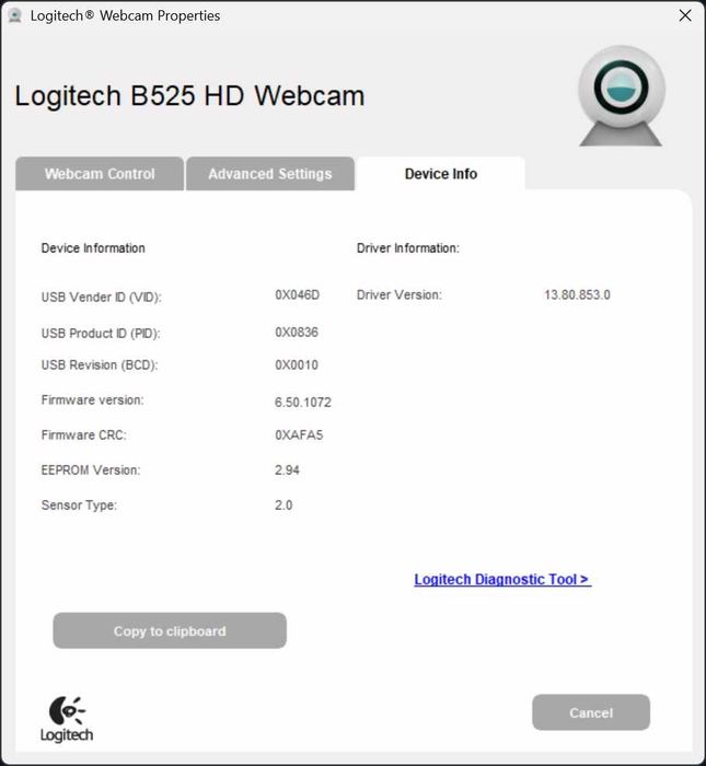 Logitech B525 HD Webcam