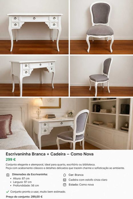 Escrivaninha e cadeira