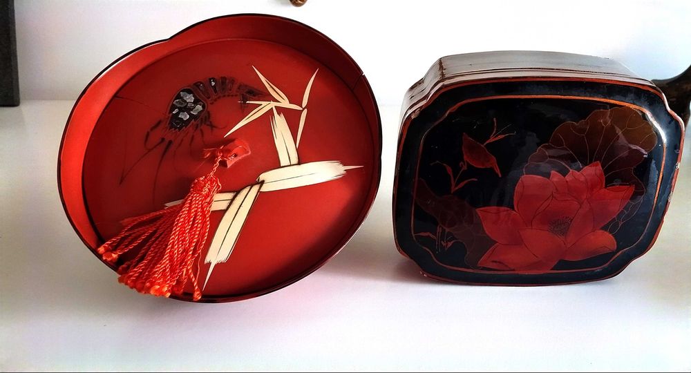 Caixas laca oriental vintage