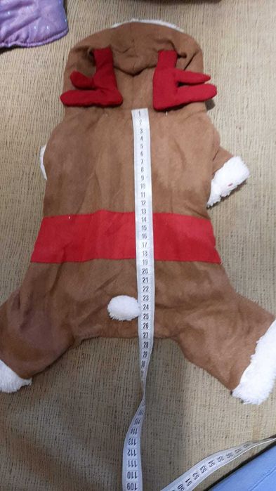 Новорічний одяг для собак. Дід мороз, олень