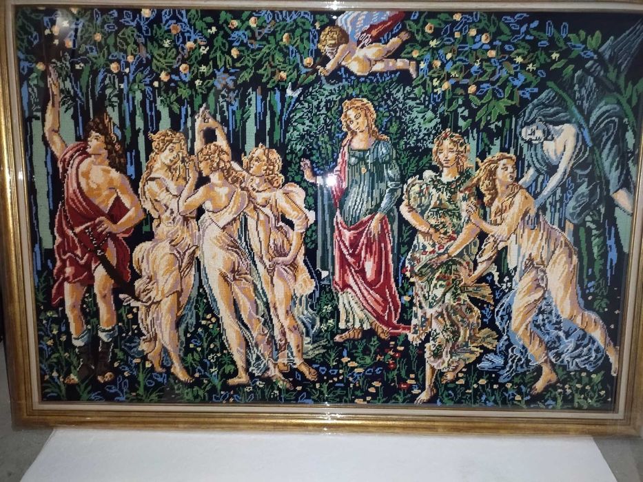 Quadro em meio ponto com quadro incluido Novo