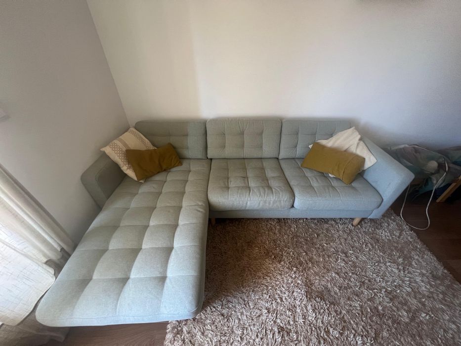 Sofá chaise longue verde Ikea