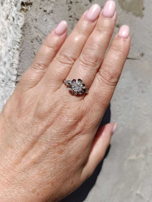 Кольцо серебро 875 проба звезда СССР . Размер 21,5