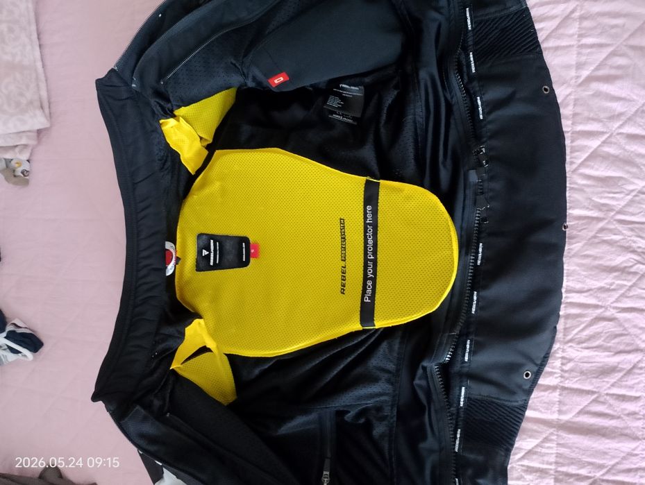 Kurtka tekstylna REBELHORN BORG BLACK/GREY/FLO YELLOW czarny szary żółty fluo