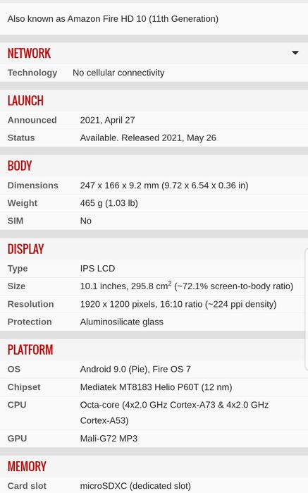 Amazon Fire HD 10 Tablet, 32 GB, 2021 Model64584818529154124