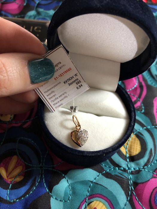 Золотой кулон в виде сердца, новый с биркой, 585 пр из красного золота