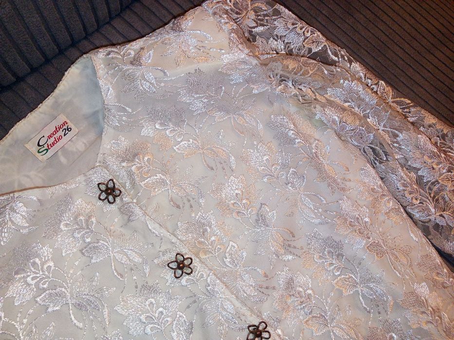 Vintage ślubna koronkowa marynarka