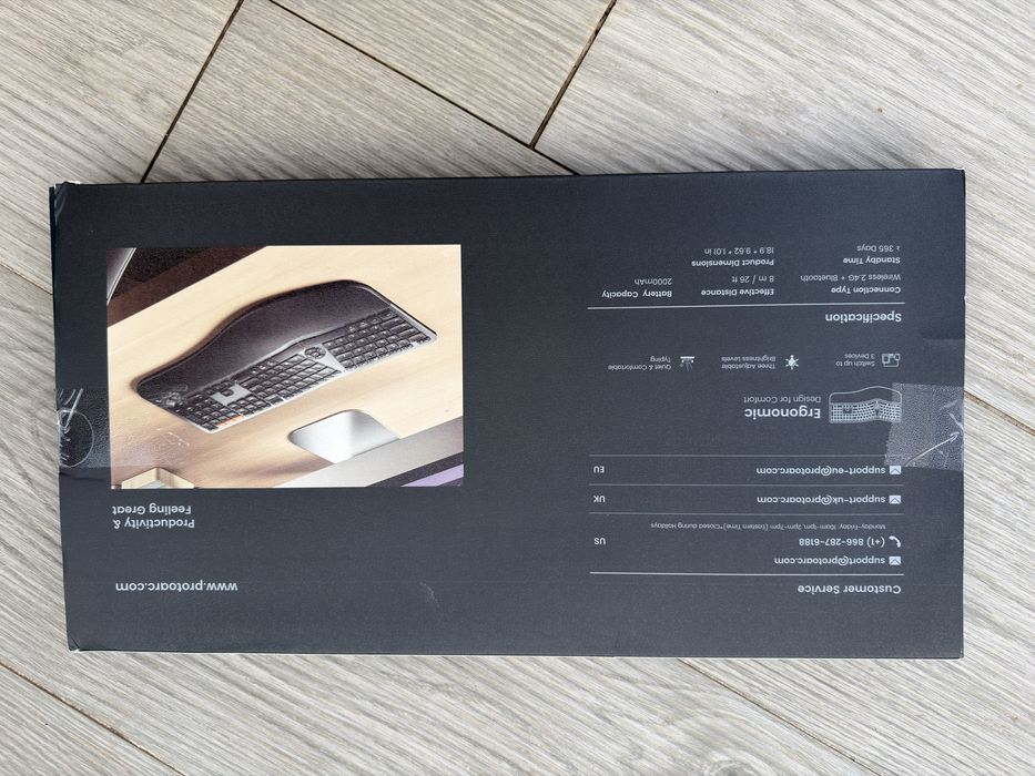 ProtoArc EK01 Plus teclado ergonômico split Bluetooth USB sem fio