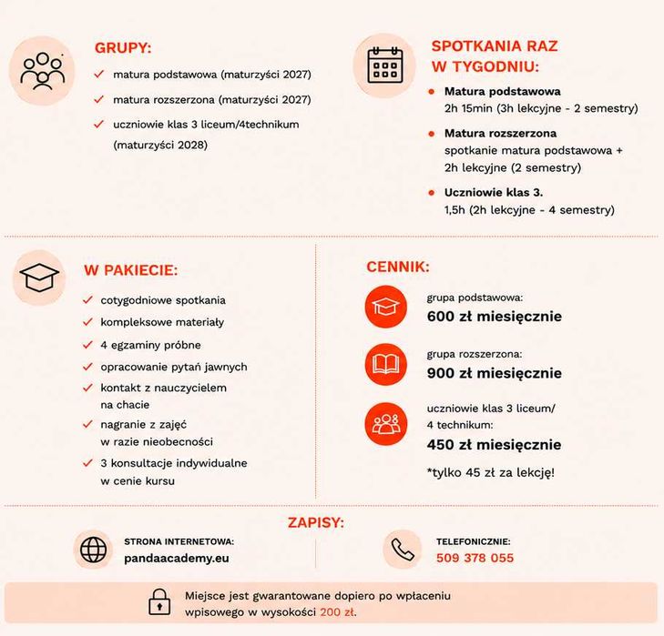 Korepetycje kurs online język polski matura klasa 3 i 4