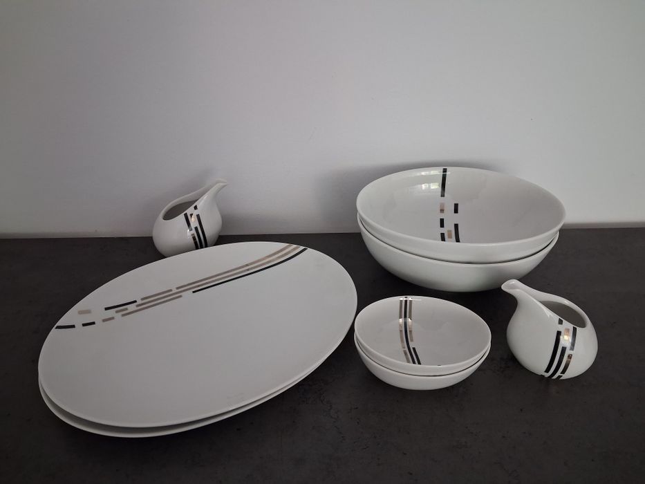 Porcelana zestaw obiadowy + kawowy 12 osobowy