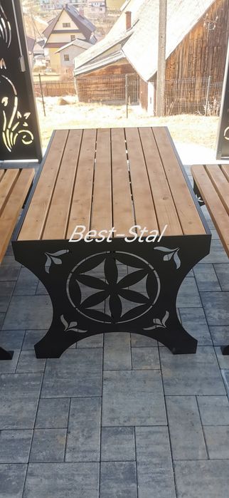 Meble tarasowe ogrodowe metalowe stalaż