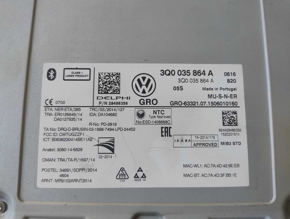 Czytnik nawigacja multimedia vw golf passat