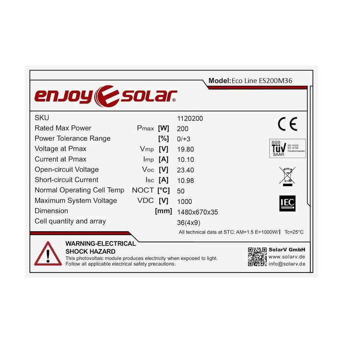 Painel solar 200w, 12v. Novo, por estrear