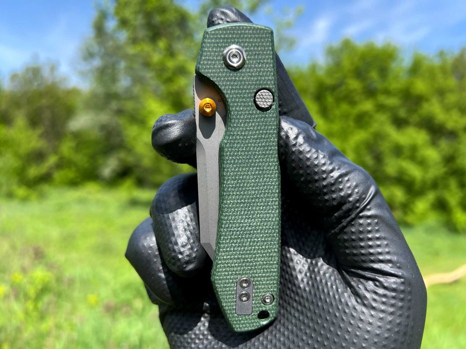 Складний ніж Vosteed Raccoon Top Liner Lock Green Micarta Bowie