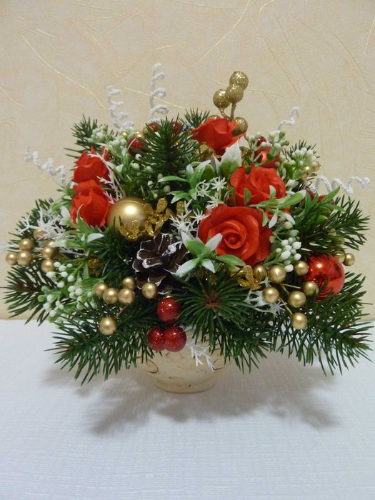 рождественская композиция со спиральками