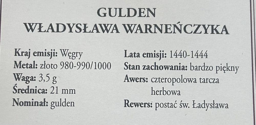 Gulden Wladysława Warnenczyka