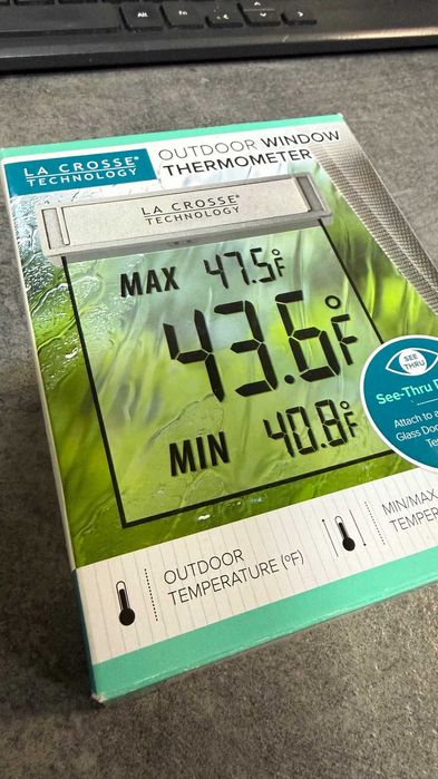 Termometr La Crosse Technology  window  Fahrenheit dla Amerykanina