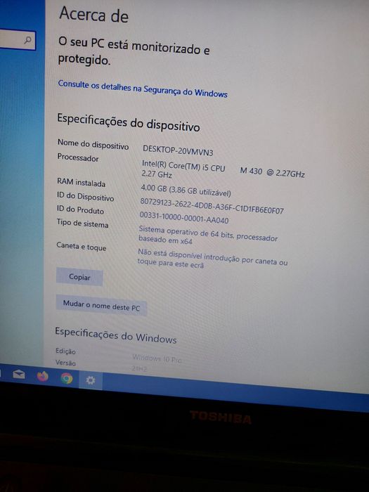 Portátil Toshiba Satellite A500 1GG