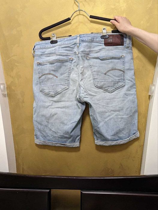 шорты джинсовые g-star 3301 slim