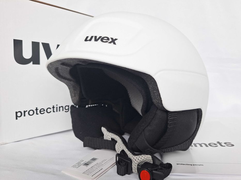 Kask narciarski juniorski Uvex Heyya Pro White Black Mat M 54-58cm