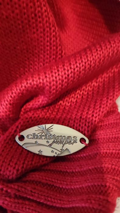 Sweter świąteczny z motywem renifera czerwony z długim rękawem