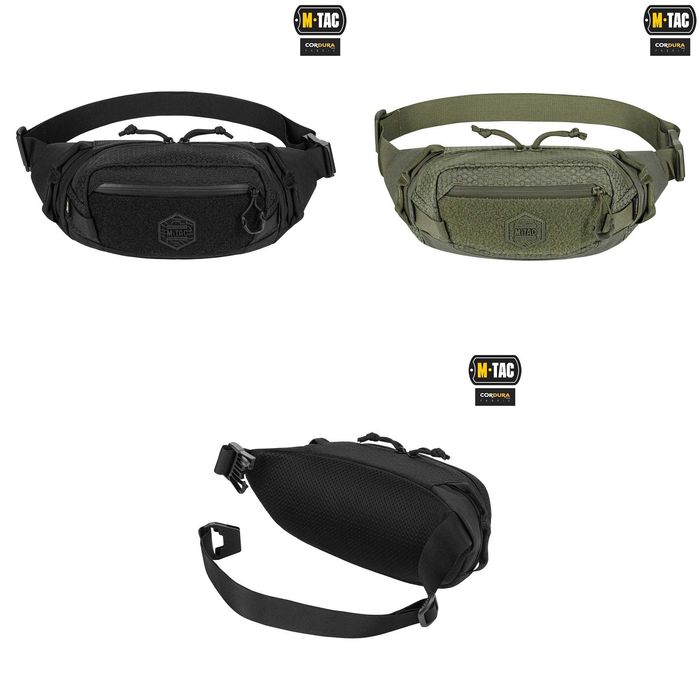 M-Tac сумка поясна бананка Waist Bag Hex Cordura Black/Olive