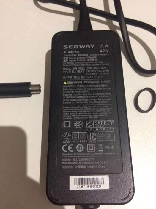 Carregador Original Segway Ninebot Xiaomi 365 / Pro