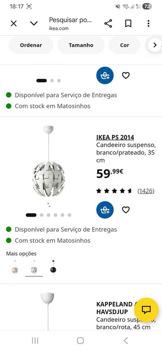 Candeeiro IKEA como novo