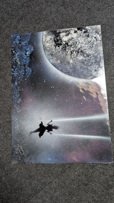 Malarstwo spray paint art modern art A3 kosmos fantasy astronomia