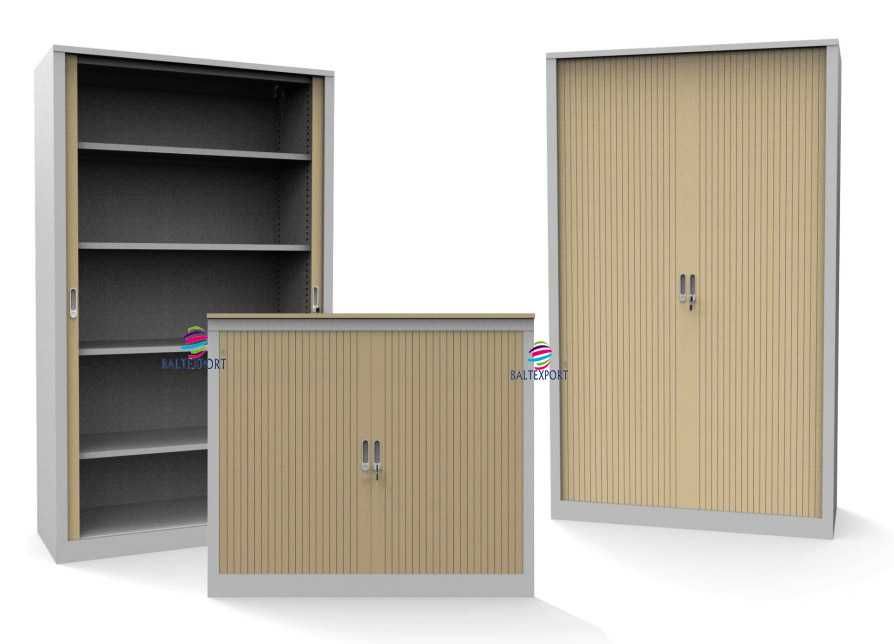 Armário Persiana 780x800x420 mm Cinza / Preto com 1 Prateleira NOVO