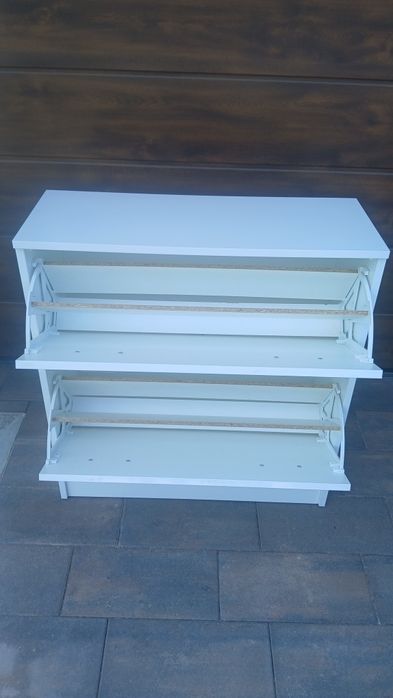 Szafka na buty biały połysk 85x80x30