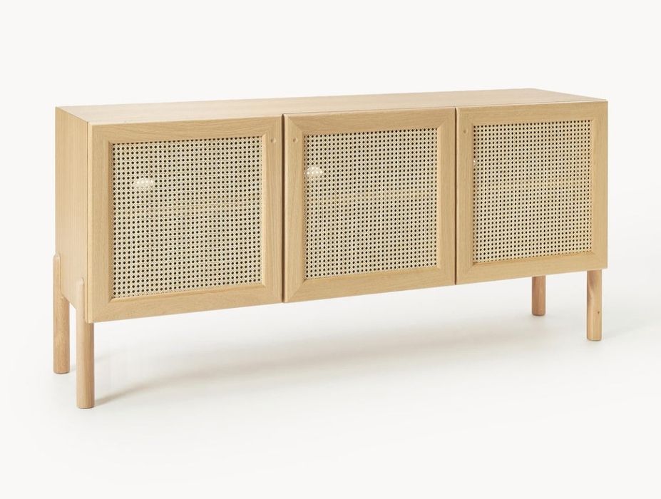 Komoda z drewna dębowego z plecionką wiedeńską Jolie (Westwing)