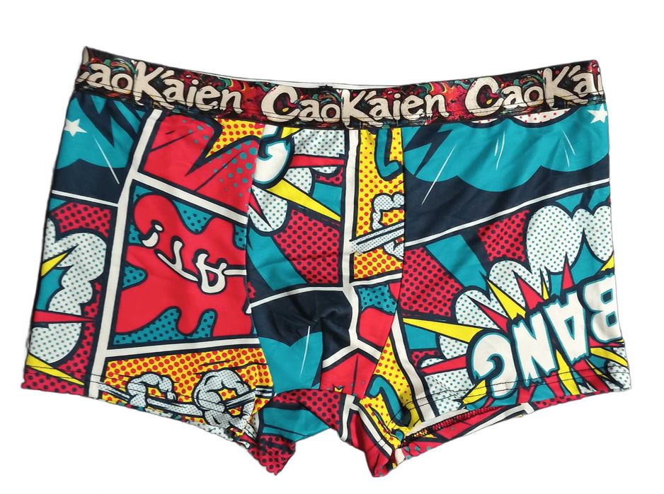 Kolorowe bokserki męskie z motywem graffiti L