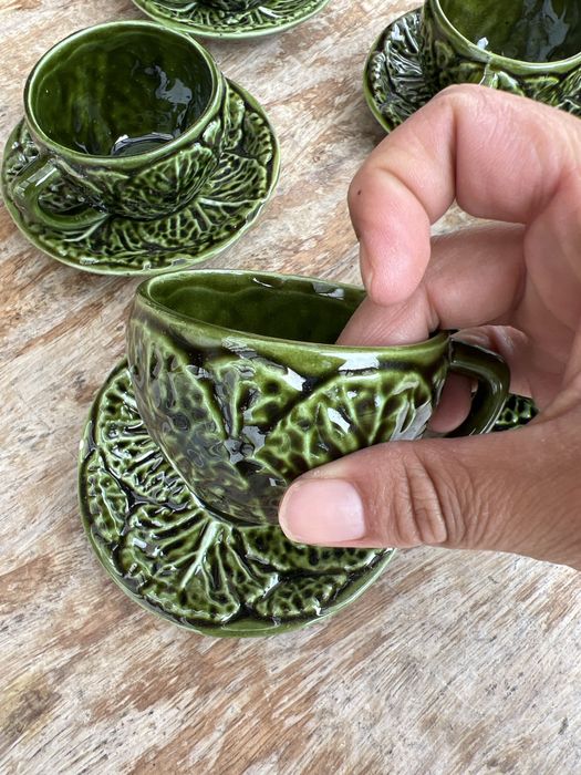 Conjunto café couve-portuguesa Bordallo Pinheiro