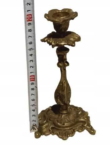 Świecznik mosiężny klasyczny | Styl pałacowy | 19,5 cm
